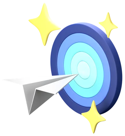 A dart hitting the centre of a target