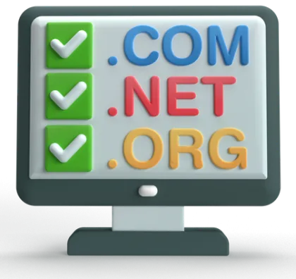 A domain name badge